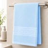 prosop bleu din bumbac 100% 50x90 cm pentru fata cu bordura greceasca 500 gr mp