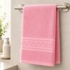 prosop roz pudra bumbac 50x90 cm cu bordura greceasca Ralex Pucioasa