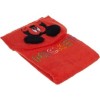 Prosop Disney pentru copii cu glugă, cu Mickey Mouse, în culoare roșie, din bumbac 100%, cu detalii negre și fața lui Mickey.