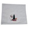 Prosop Craciun cu broderie 30x50cm, bumbac 100%, Urs cu cadouri