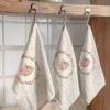 Prosop de bucatarie 45x65 cm bumbac 100 model Cena cu iepuras si coronita florala