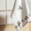 prosop de bucatarie craciun cabin bumbac 100% cu cabane si brazi