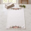 Prosop bucatarie Craciun Koa 40x65 cm crem cu gnomi, casuta inzapezita, reni si brazi