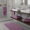 Prosop mov din bumbac 100% cu dungi decorative 50x90 cm