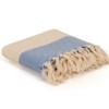 Prosop plaja cu franjuri, bumbac 100%, 100 X 180 cm, Ella Blue