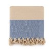 Prosop plaja cu franjuri, bumbac 100%, 100 X 180 cm, Ella Blue