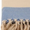 Prosop plaja cu franjuri, bumbac 100%, 100 X 180 cm, Ella Blue