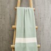Prosop plaja cu franjuri, bumbac 100%, 100 X 180 cm, Sezen Green