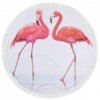 Prosop plaja rotund bumbac 100% cu franjuri, Fouta Flamingo 2