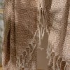 Prosop plaja XXL bumbac 100%, 100x180 cm, bej cu franjuri, ultra absorbant și compact.