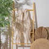 Prosop plajă XXL bumbac 100%, 100x180 cm, crem cu franjuri, ultra absorbant și compact