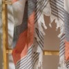 Prosop plajă XXL bumbac 100%, 100x180 cm, Gri/Portocaliu/Crem cu franjuri, ultra absorbant și compact