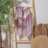 Prosop plajă XXL bumbac 100%, 100x180 cm, Mov/Crem cu franjuri, ultra absorbant și compact
