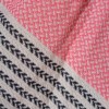 Prosop plajă XXL bumbac 100%, 100x180 cm, Negru/Roz/Crem cu franjuri, ultra absorbant și compact