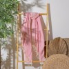 Prosop plajă XXL bumbac 100%, 100x180 cm, roz cu franjuri, ultra absorbant și compact