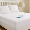 Protectie saltea frotir impermeabila alba 180x200 cm Deluxe Pucioasa cu laterale elastice