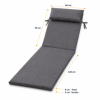 saltea sezlong gradina 60x190 cm pliabila gri cu perna reglabila si husa detasabila Oxford