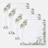 Șervet de masă din bumbac 45x45cm, set 4 bucăți, model Gizmo cu iepurași și frunziș verde, decor festiv