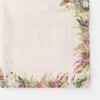 Șervet de masă din bumbac 45x45cm, set 4 bucăți, model Vinca cu iepurași și flori pastelate, decor elegant pentru masa de Paște