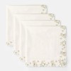 Șervet de masă din bumbac 45x45cm, set 4 bucăți, model YoYo cu flori de mar, decor festiv pentru masa de Paște