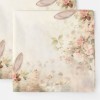 Set 4 servete masa 45x45 cm bumbac 100% Elon floral pastel cu iepuras imprimeu digital