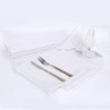 Set 10 servete de masa 40x40cm, bumbac 100% damasc plain, alb