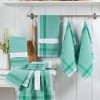 Set 11 piese - Fata masa in carouri 160x220cm si 10 prosoape bucatarie bumbac 100%, Verde