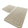 Set 2 covorase baie Alessia Home Bambi Cotton bej cu model geometric