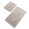 set 2 covorase baie bumbac Alessia Home Elite Mink antiderapante cu model in relief