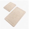 set 2 covorase baie bumbac Alessia Home Elite Rock antiderapante cu model in relief