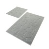 set 2 covorase baie bumbac Alessia Home Parma Grey cu model in relief si verso textil finisat
