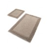 set 2 covorase baie bumbac Alessia Home Piante Bej cu model in relief si verso textil finisat
