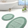 Set 2 covorase baie bumbac, Alessia Home, Piante Oval - Verde menta