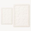 set 2 covorase baie bumbac Alessia Home Stone Ecru antiderapante cu model in relief