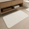set 2 covorase baie bumbac Parma ecru Tropik Home cu model embosat tip piatra