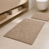 set 2 covorase baie bumbac  Parma maro Tropik Home cu model embosat tip piatra