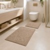 set 2 covorase baie bumbac  Parma maro Tropik Home cu model embosat tip piatra