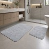 set 2 covorase baie bumbac Parma Gri Tropik Home cu model embosat tip piatra