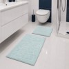 set 2 covorase baie bumbac Parma Verde Menta Tropik Home cu model embosat tip piatra