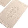 Set 2 covorase baie Tropik Home Elite bej din bumbac cu model embosat, dimensiuni 60x100 si 50x60 cm