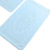 Set 2 covorase baie Tropik Home Elite bleu din bumbac cu model embosat, dimensiuni 60x100 si 50x60 cm