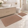 Set 2 covorase baie Tropik Home Elite maro din bumbac cu model embosat