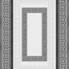 Set 2 covorase baie catifelate cu imprimeu digital grecesc ecru negru, antiderapante