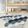 Set 2 covorase baie dreptunghiulare, Chilai Home, Circle Blue
