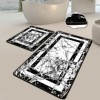 Set 2 covorase baie dreptunghiulare, Chilai Home, Marmor Black