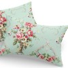 Set fete de perna 50x70 cm policoton Flori cu model floral vintage pe fundal verde menta