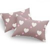 Set fete de perna 50x70 cm Herz cu inimioare policoton taupe