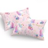 Set fete de perna 50x70 cm Magical Pink policotton cu unicorn pastel