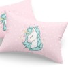 Set fete de perna 50x70 cm policoton Unicorn cu design magic pe fundal roz