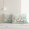 Set 2 fete perna 3D 50x70 bumbac 100% ranforce Romeo 3D floral verde menta cu iepurasi imprimeu digital